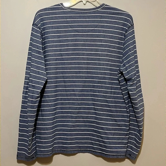 prAna‎ | Men’s blue & white striped long sleeve knit shirt size XL - Picture 6 of 6
